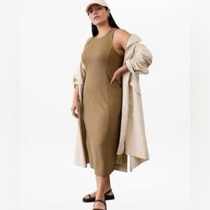NWT Athleta Sea Soft Midi Dress Tan Size M